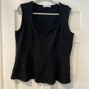 Grace Karin Black Peplum Top – Size 2XL